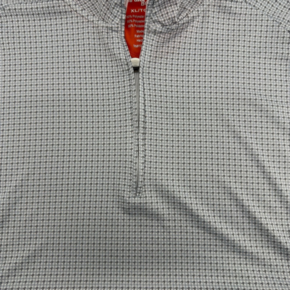 Birdie Bound XL Quarter Zip Pullover Grey Houndstooth Golf Performance Shirt - Picture 3 of 6